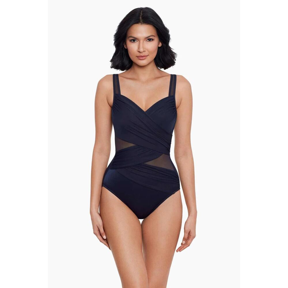NWT Miraclesuit Madero One Piece Swimsuit | Navy Midnight Blue | SZ 8
